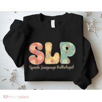 Retro Floral Slp Speech Language Pathologist Speech Therapy Sweatshirt thumb 2