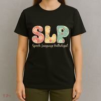 Retro Floral Slp Speech Language Pathologist Speech Therapy T-Shirt thumb 4