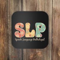 Retro Floral Slp Speech Language Pathologist Speech Therapy Coaster thumb 0