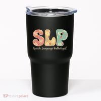 Retro Floral Slp Speech Language Pathologist Speech Therapy Tumbler thumb 0