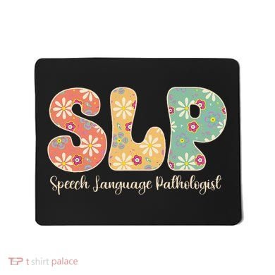 Retro Floral Slp Speech Language Pathologist Speech Therapy Mousepad