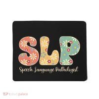 Retro Floral Slp Speech Language Pathologist Speech Therapy Mousepad thumb 0