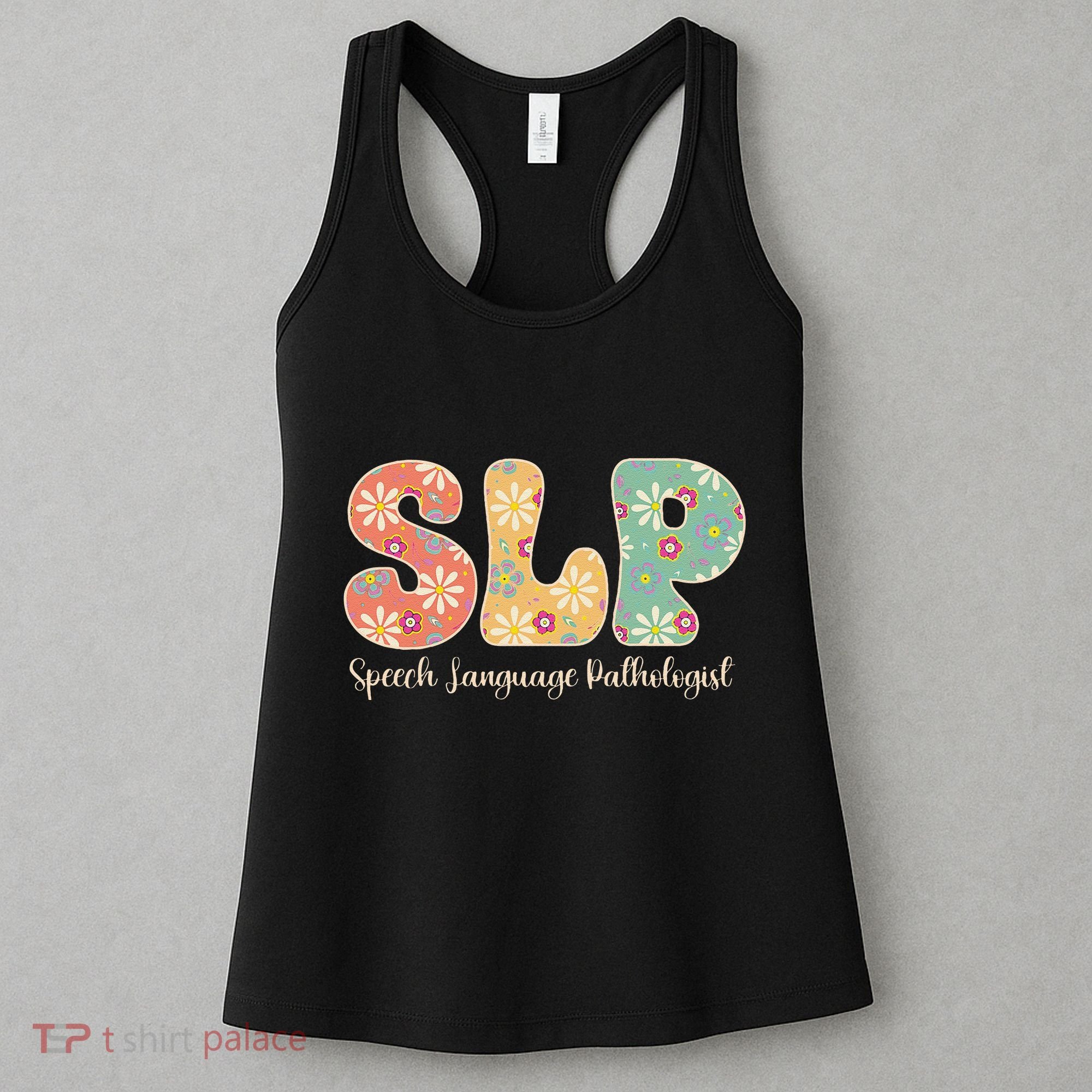 Retro Floral Slp Speech Language Pathologist Speech Therapy Women's Tank Top