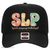 Retro Floral Slp Speech Language Pathologist Speech Therapy Hat thumb 0