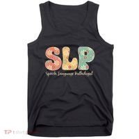 Retro Floral Slp Speech Language Pathologist Speech Therapy Tank Top thumb 0