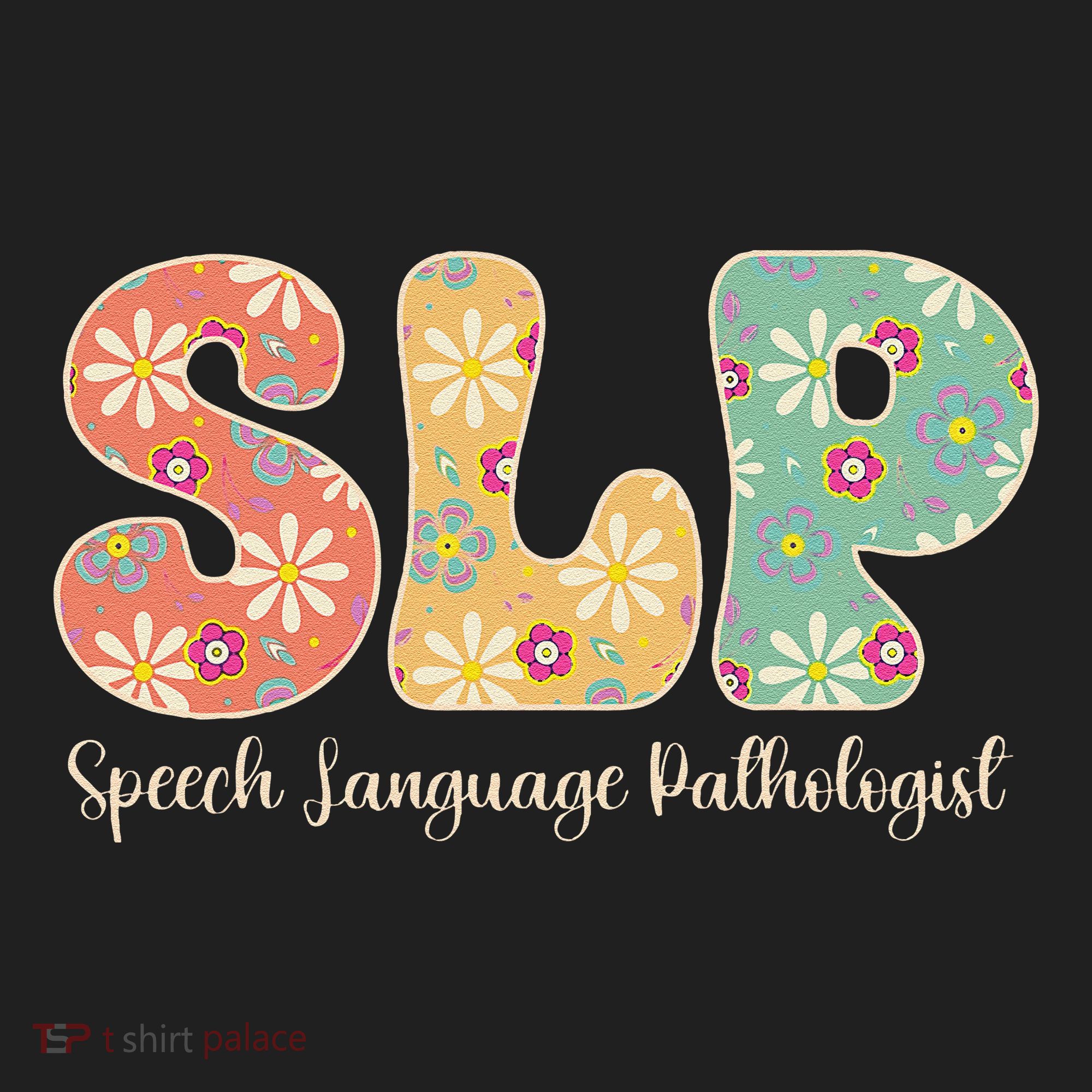 Retro Floral Slp Speech Language Pathologist Speech Therapy Golf Towel