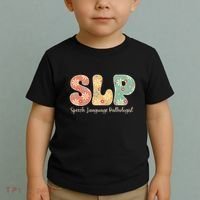 Retro Floral Slp Speech Language Pathologist Speech Therapy Toddler T-Shirt thumb 2