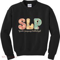 Retro Floral Slp Speech Language Pathologist Speech Therapy Kids Sweatshirt thumb 0