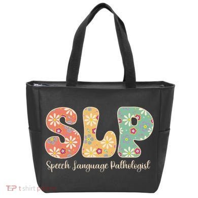 Retro Floral Slp Speech Language Pathologist Speech Therapy Tote Bag