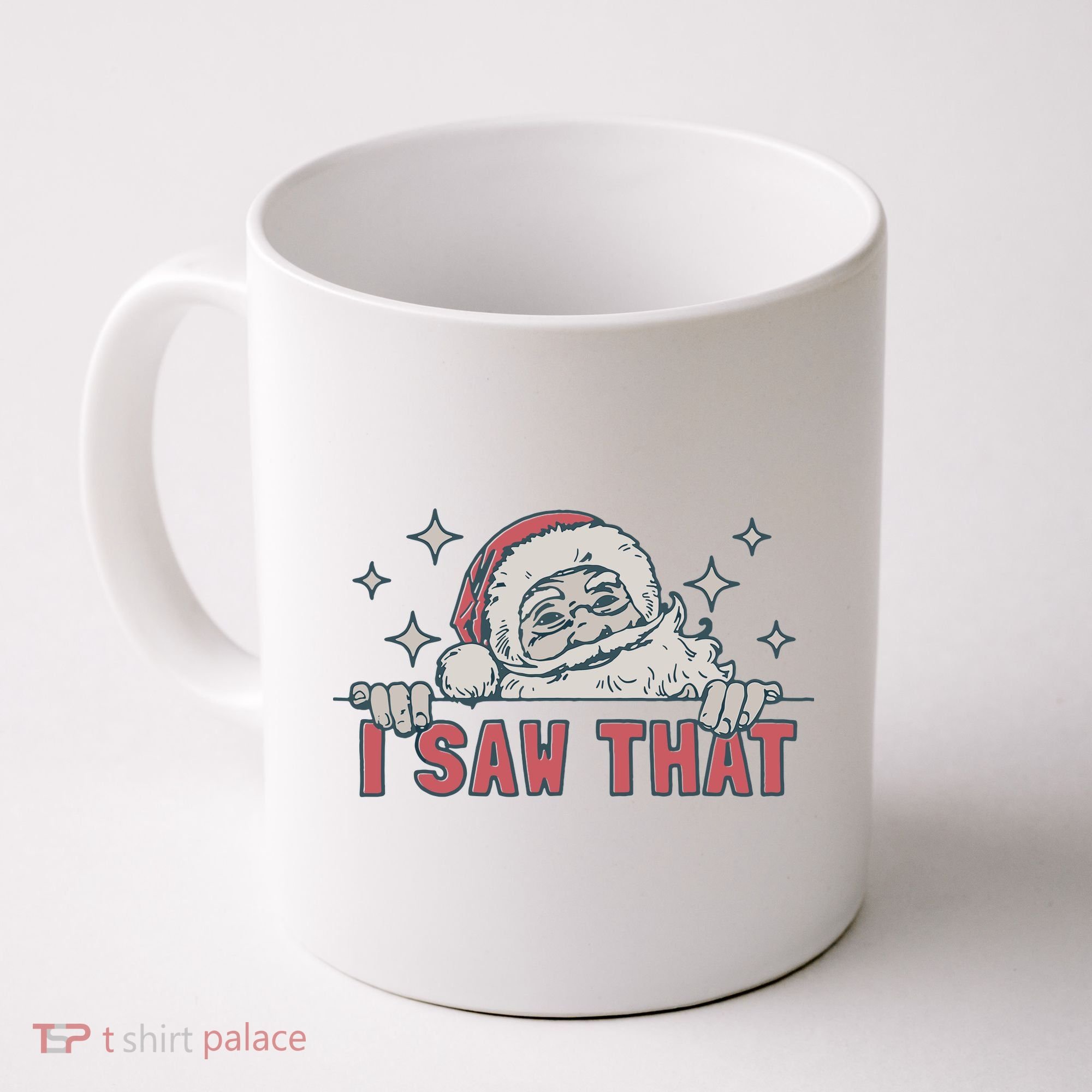 Retro Funny Santa Claus Christmas I Saw That Holiday Xmas Coffee Mug