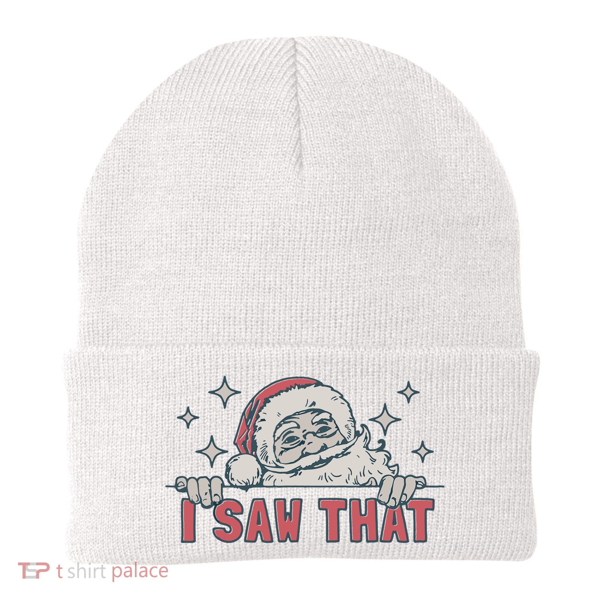 Retro Funny Santa Claus Christmas I Saw That Holiday Xmas Beanie