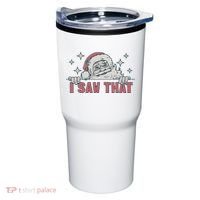 Retro Funny Santa Claus Christmas I Saw That Holiday Xmas Tumbler thumb 0