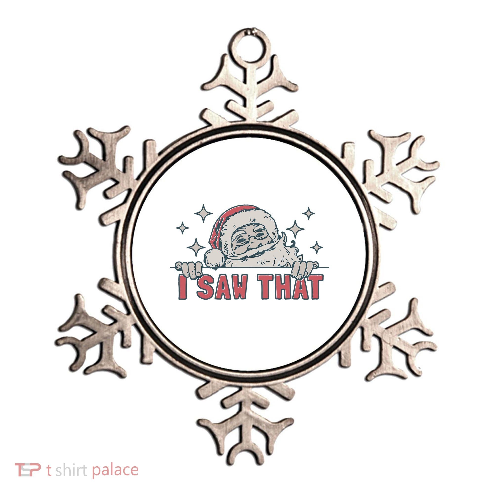 Retro Funny Santa Claus Christmas I Saw That Holiday Xmas Ornament