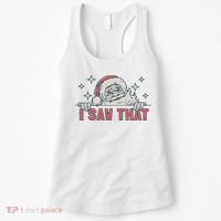 Retro Funny Santa Claus Christmas I Saw That Holiday Xmas Women's Tank Top thumb 0
