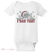 Retro Funny Santa Claus Christmas I Saw That Holiday Xmas Baby Bodysuit thumb 0