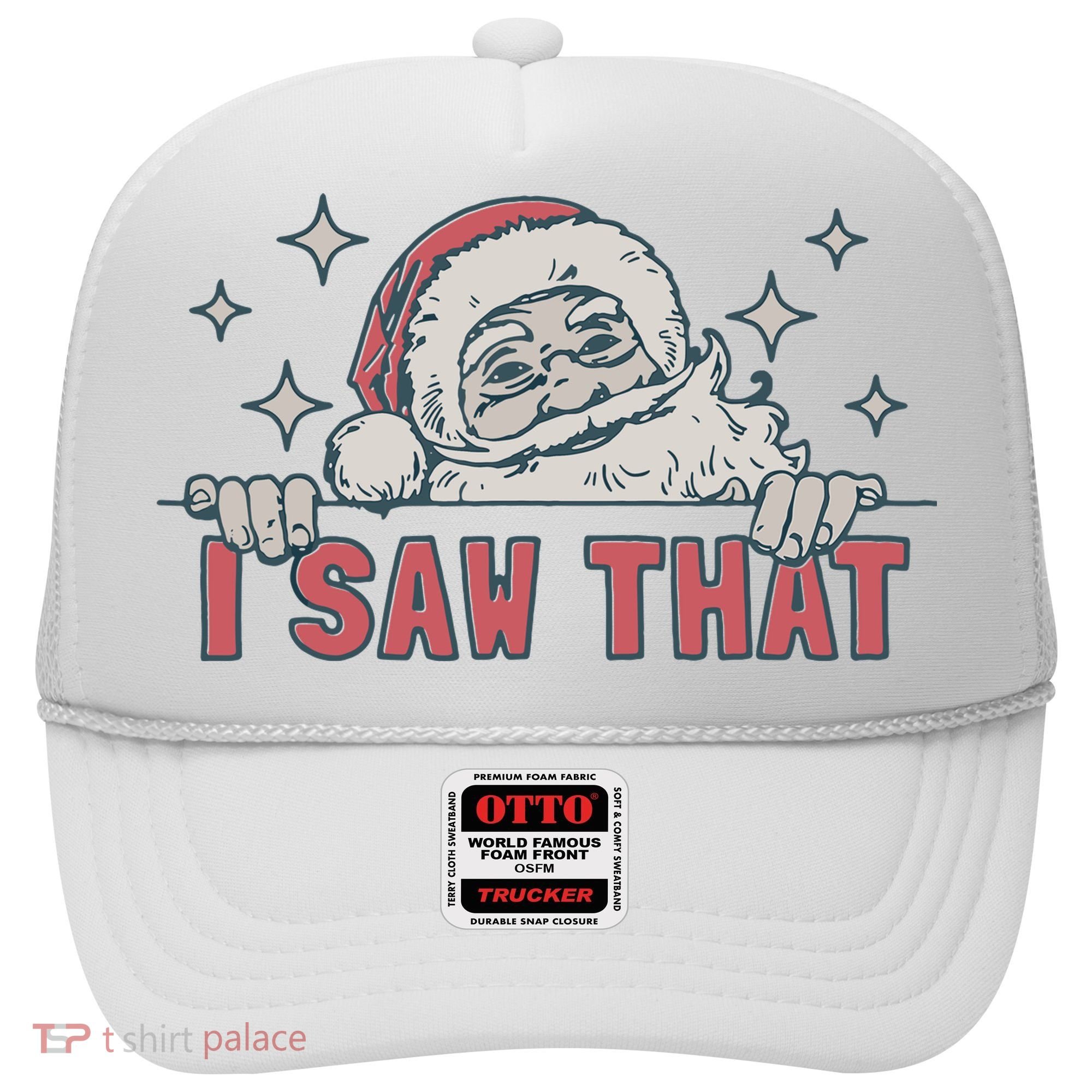 Retro Funny Santa Claus Christmas I Saw That Holiday Xmas Hat