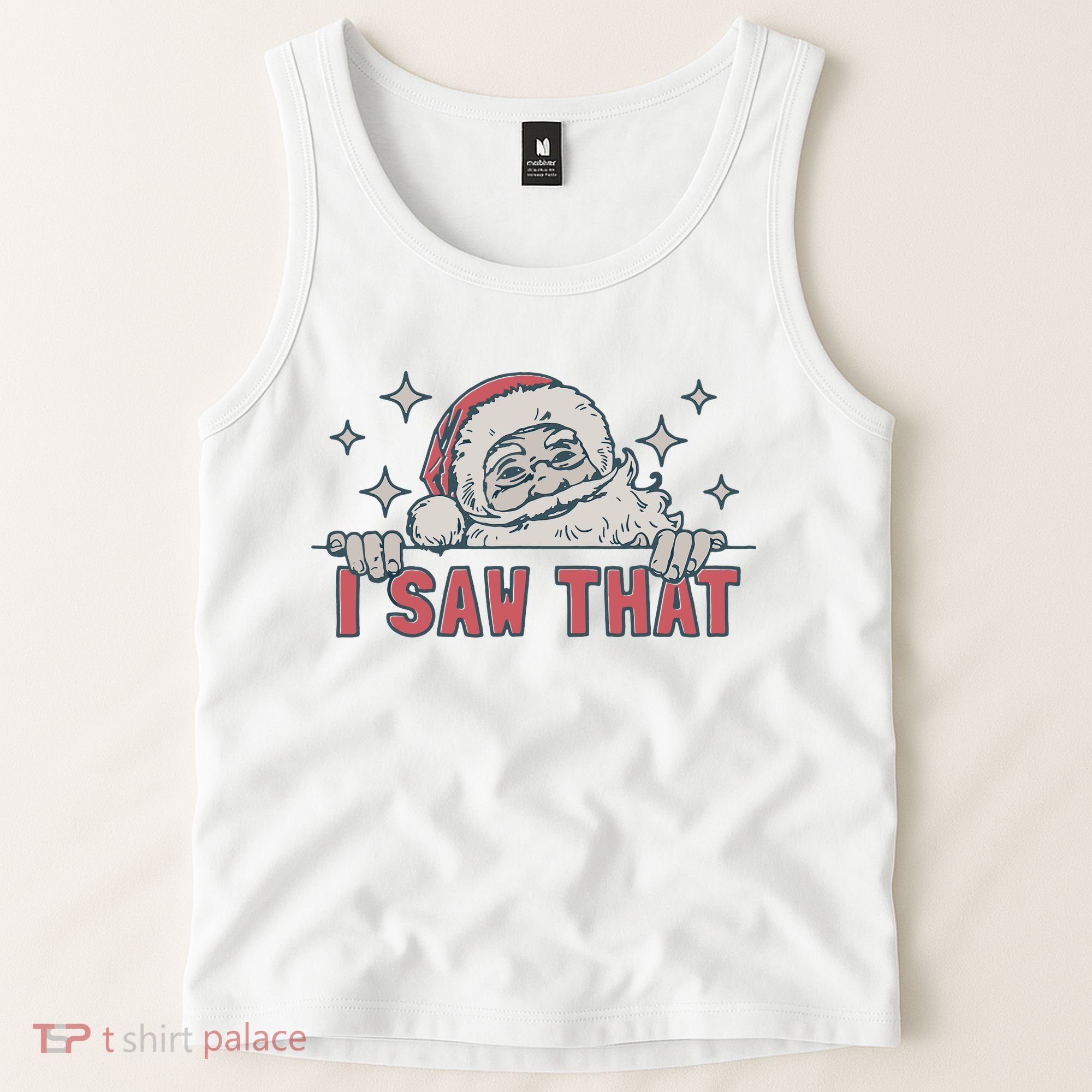 Retro Funny Santa Claus Christmas I Saw That Holiday Xmas Tank Top