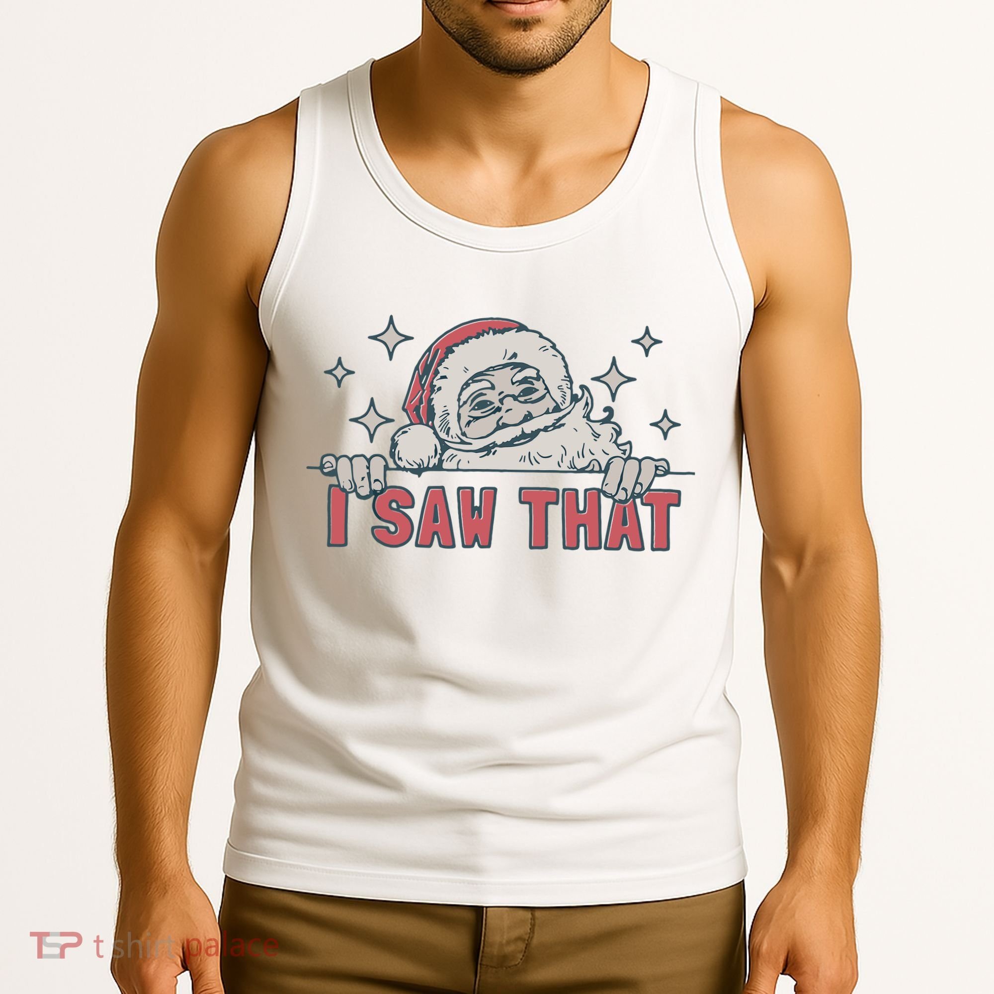 Retro Funny Santa Claus Christmas I Saw That Holiday Xmas Tank Top