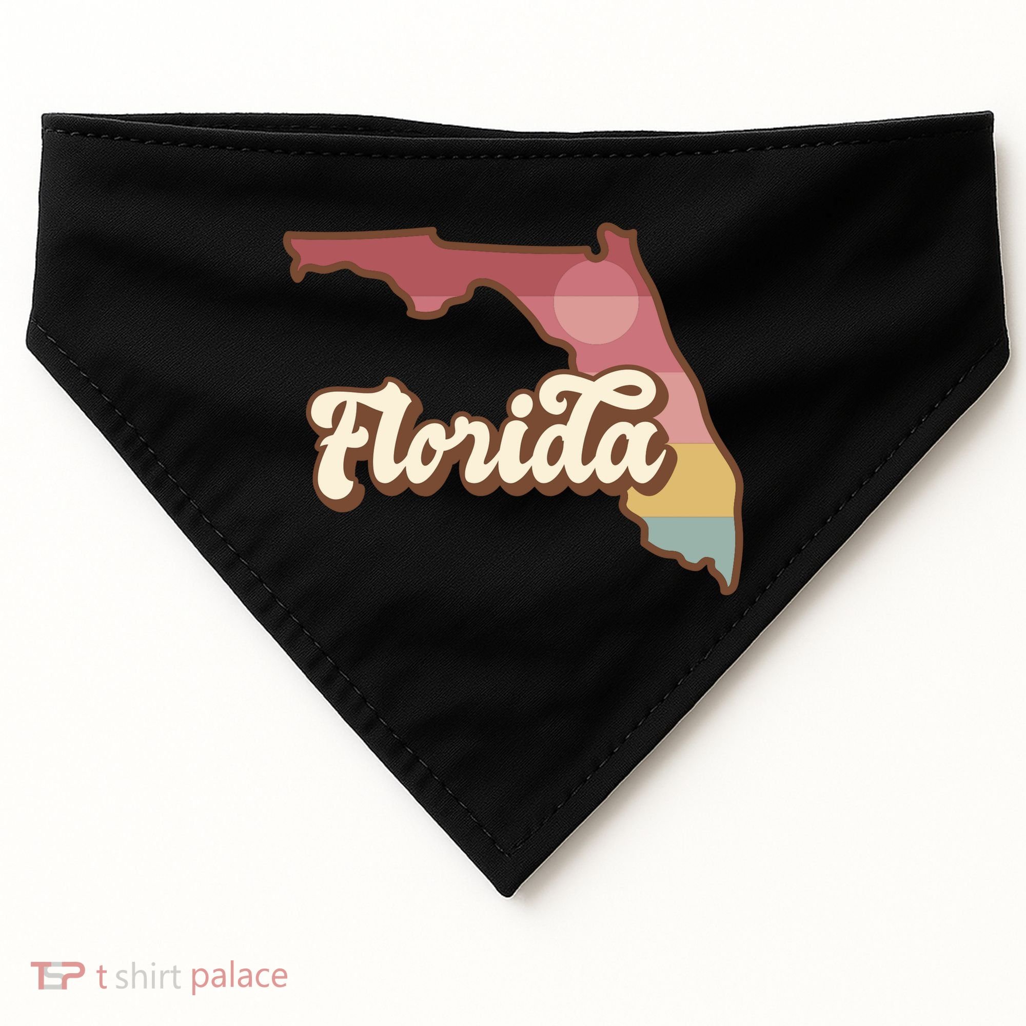 Retro Florida Sunset USA-Made Doggie Bandana
