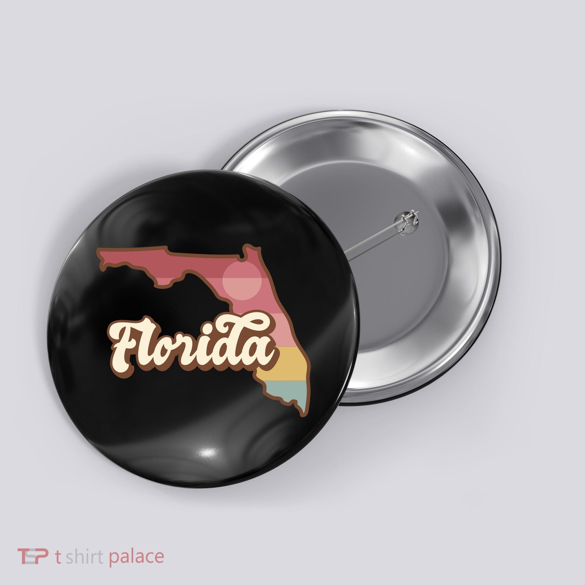 Retro Florida Sunset Button