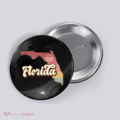Retro Florida Sunset Button