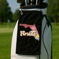 Retro Florida Sunset Golf Towel thumb 2