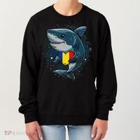 Romania Flag Shark Romanian Roots Heart Romanian Pride Women's Sweatshirt thumb 0