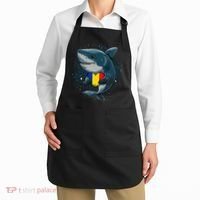 Romania Flag Shark Romanian Roots Heart Romanian Pride Apron thumb 2