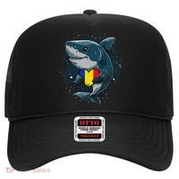 Romania Flag Shark Romanian Roots Heart Romanian Pride Hat thumb 0