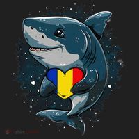 Romania Flag Shark Romanian Roots Heart Romanian Pride Hat thumb 2
