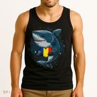 Romania Flag Shark Romanian Roots Heart Romanian Pride Tank Top thumb 3