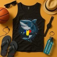 Romania Flag Shark Romanian Roots Heart Romanian Pride Tank Top thumb 4