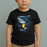 Romania Flag Shark Romanian Roots Heart Romanian Pride Toddler T-Shirt thumb 2