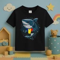 Romania Flag Shark Romanian Roots Heart Romanian Pride Toddler T-Shirt thumb 3
