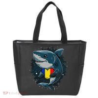 Romania Flag Shark Romanian Roots Heart Romanian Pride Tote Bag thumb 0