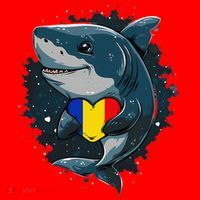 Romania Flag Shark Romanian Roots Heart Romanian Pride Santa Hat thumb 1