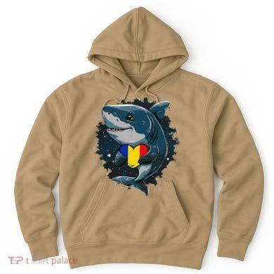 Romania Flag Shark Romanian Roots Heart Romanian Pride Hoodie