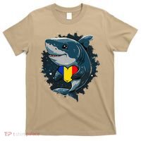 Romania Flag Shark Romanian Roots Heart Romanian Pride T-Shirt thumb 0
