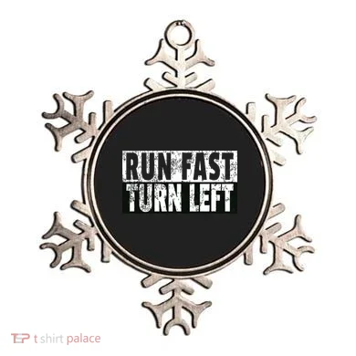 Run Fast Turn Left Funny Track Racing Joke Ornament
