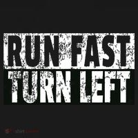Run Fast Turn Left Funny Track Racing Joke Wool Snapback Cap thumb 2