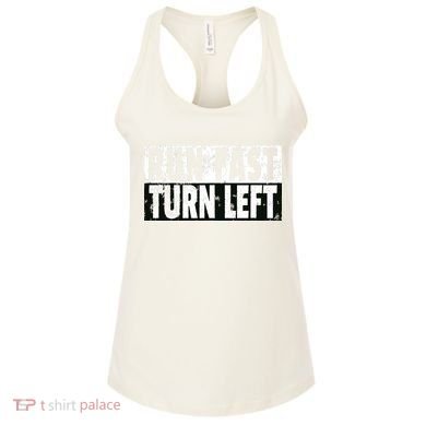 Run Fast Turn Left Funny Track Racing Joke Women's Tank Top