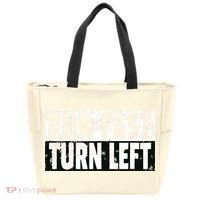 Run Fast Turn Left Funny Track Racing Joke Tote Bag thumb 0