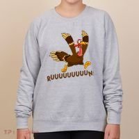 Run Funny Thanksgiving Turkey Women's Sweatshirt thumb 0