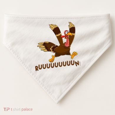 Run Funny Thanksgiving Turkey USA-Made Doggie Bandana