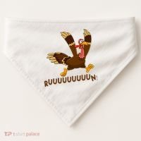 Run Funny Thanksgiving Turkey USA-Made Doggie Bandana thumb 0