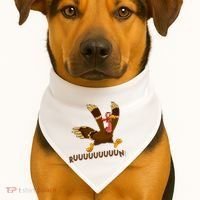 Run Funny Thanksgiving Turkey USA-Made Doggie Bandana thumb 1