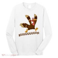 Run Funny Thanksgiving Turkey Long Sleeve Shirt thumb 0