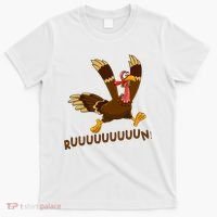 Run Funny Thanksgiving Turkey T-Shirt thumb 0