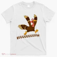 Run Funny Thanksgiving Turkey T-Shirt thumb 0