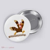 Run Funny Thanksgiving Turkey Button thumb 0